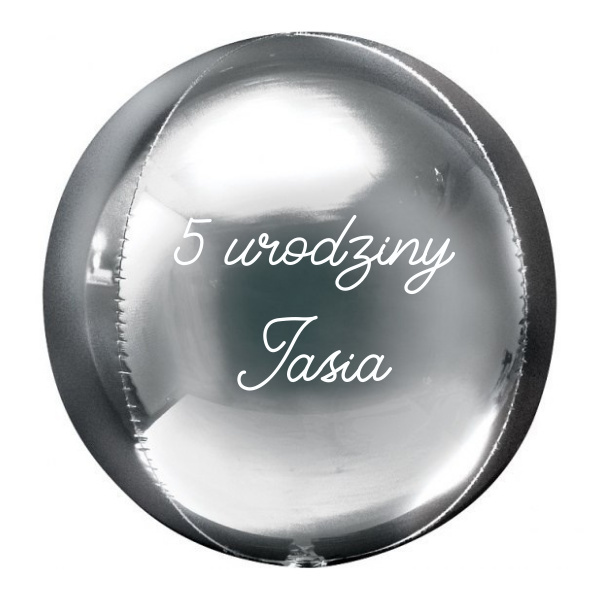 Balon kula (orbz) z personalizowanym napisem